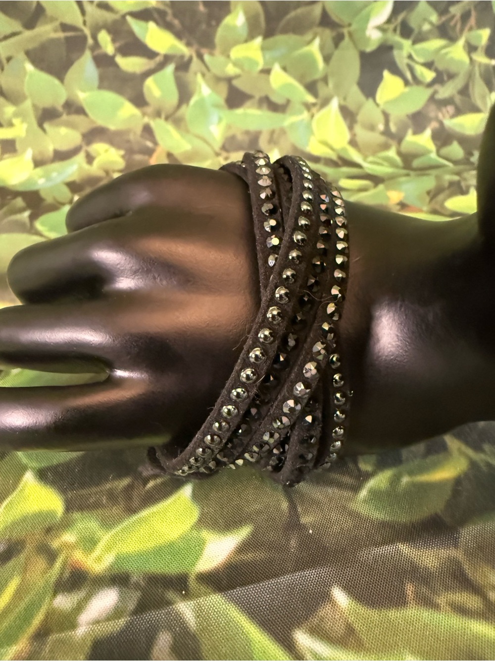 Swarovski Crystal Black Studded Wrap Bracelet - Picture 6 of 10